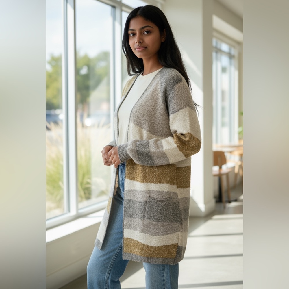 Fortune Ivy Long Chenille Sweater Large NWT | Luxe Cozy Knit + Soft Stretch